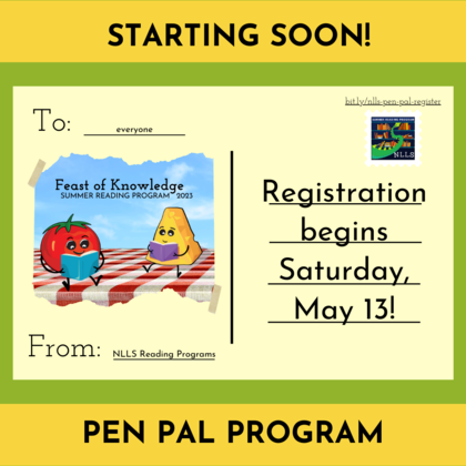 Starting Soon! Pen Pal Program Registration begins Saturday, May 13!